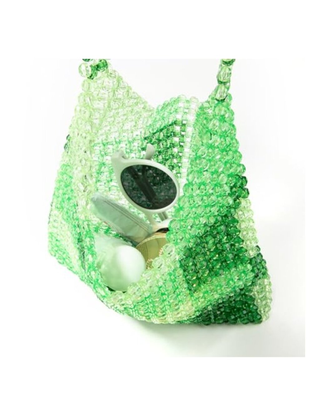Acrylic Beaded Transparent Shoulder Bag Underarm Purse Beach Party - Picture 4 of 4